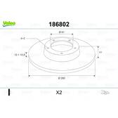 Sats om 2 bromsskivor VALEO - 186802