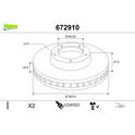 Sats om 2 bromsskivor VALEO - 672910