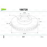 Disco de freno (por unidad) VALEO - 186728