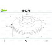 Jogo dois discos de freio VALEO - 186275
