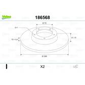 Jeu de 2 disques de frein VALEO - 186568
