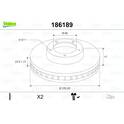 Jeu de 2 disques de frein VALEO - 186189