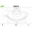 Jeu de 2 disques de frein VALEO - 186278