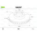 Jeu de 2 disques de frein VALEO - 186297