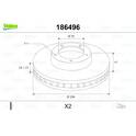 Jeu de 2 disques de frein VALEO - 186496