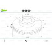 Jeu de 2 disques de frein VALEO - 186560