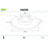Jeu de 2 disques de frein VALEO - 186599