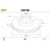 Jeu de 2 disques de frein VALEO - 186766