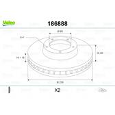 Jeu de 2 disques de frein VALEO - 186888