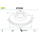 Jeu de 2 disques de frein VALEO - 672536