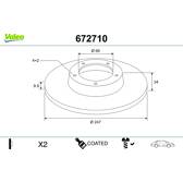 Jeu de 2 disques de frein VALEO - 672710