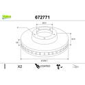 Jeu de 2 disques de frein VALEO - 672771