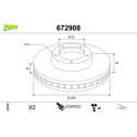 Jeu de 2 disques de frein VALEO - 672908