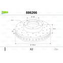 Jeu de 2 disques de frein VALEO - 886266
