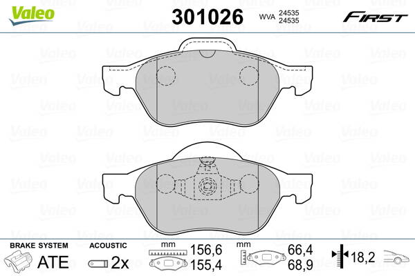 Front brake pad set