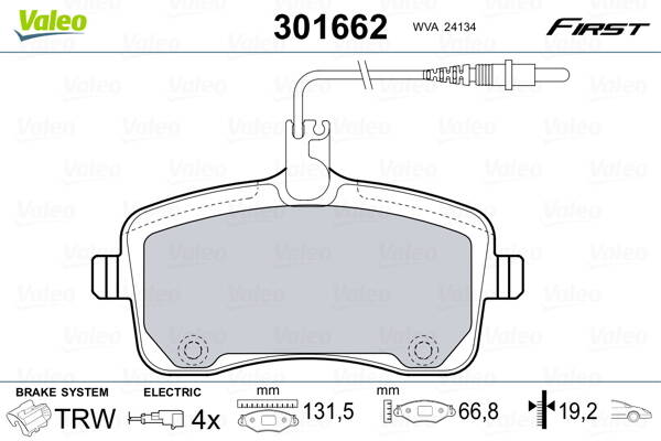 Front brake pad set