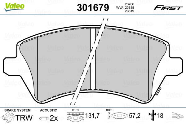 Front brake pad set