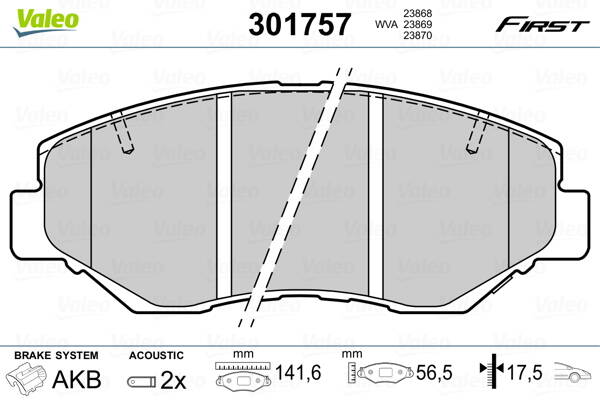 Front brake pad set