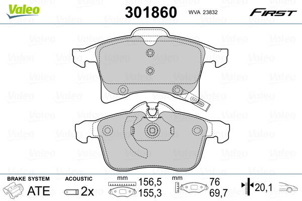 Front brake pad set