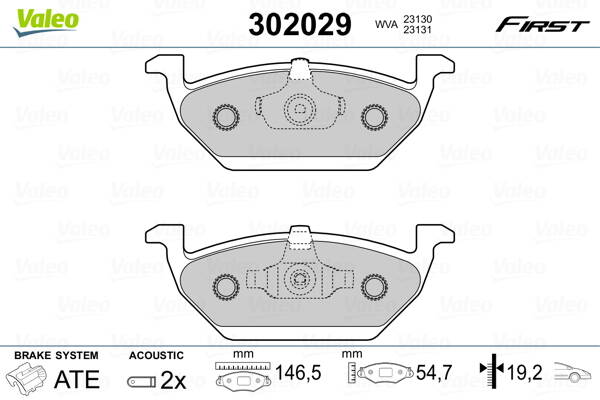 Front brake pad set