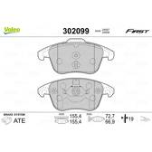 Front brake pad set VALEO - 302099