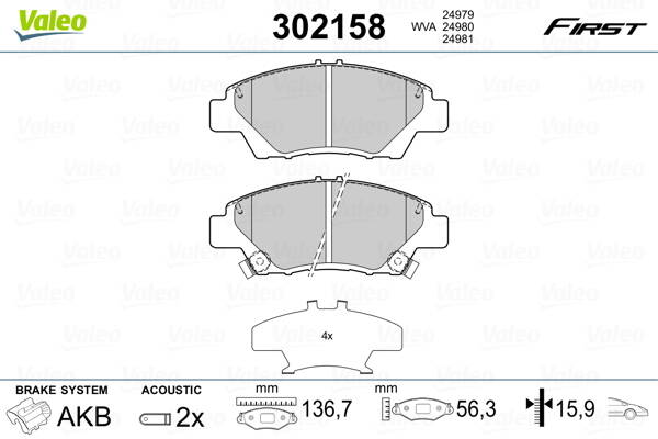 Front brake pad set