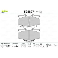 Front brake pad set VALEO 598897 | MISTER-AUTO