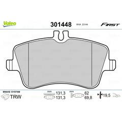 Jeu de 4 plaquettes de frein avant VALEO - 301448