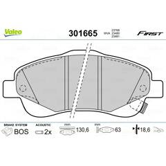 Valeo 598665 Plaquettes de Frein Valeo 598665 Plaquettes de Frein