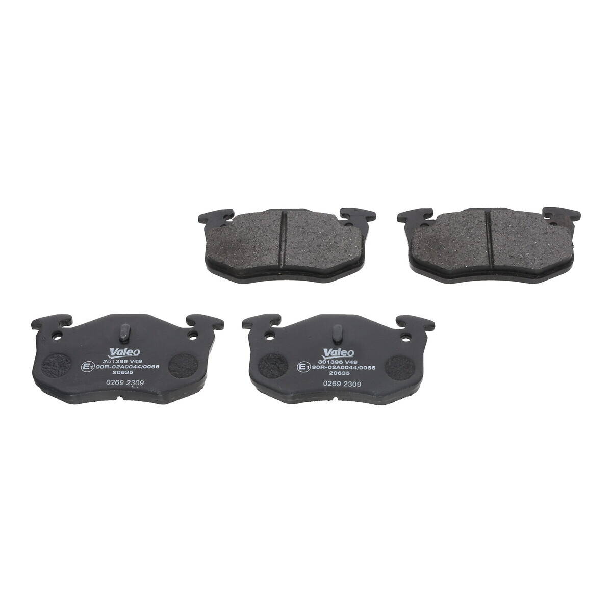 Rear brake pad set