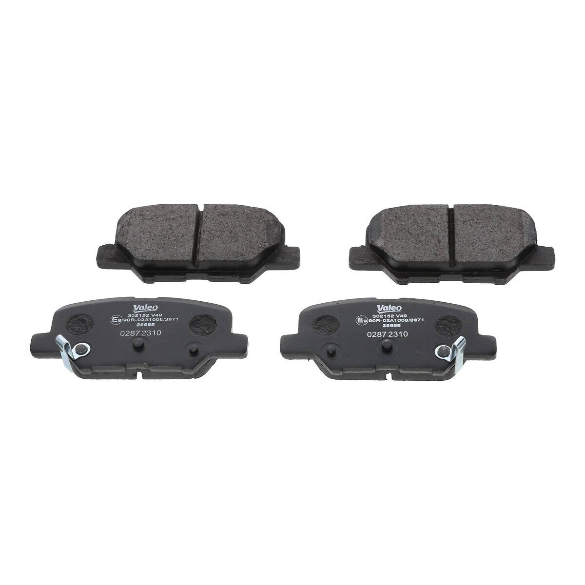 Rear brake pad set