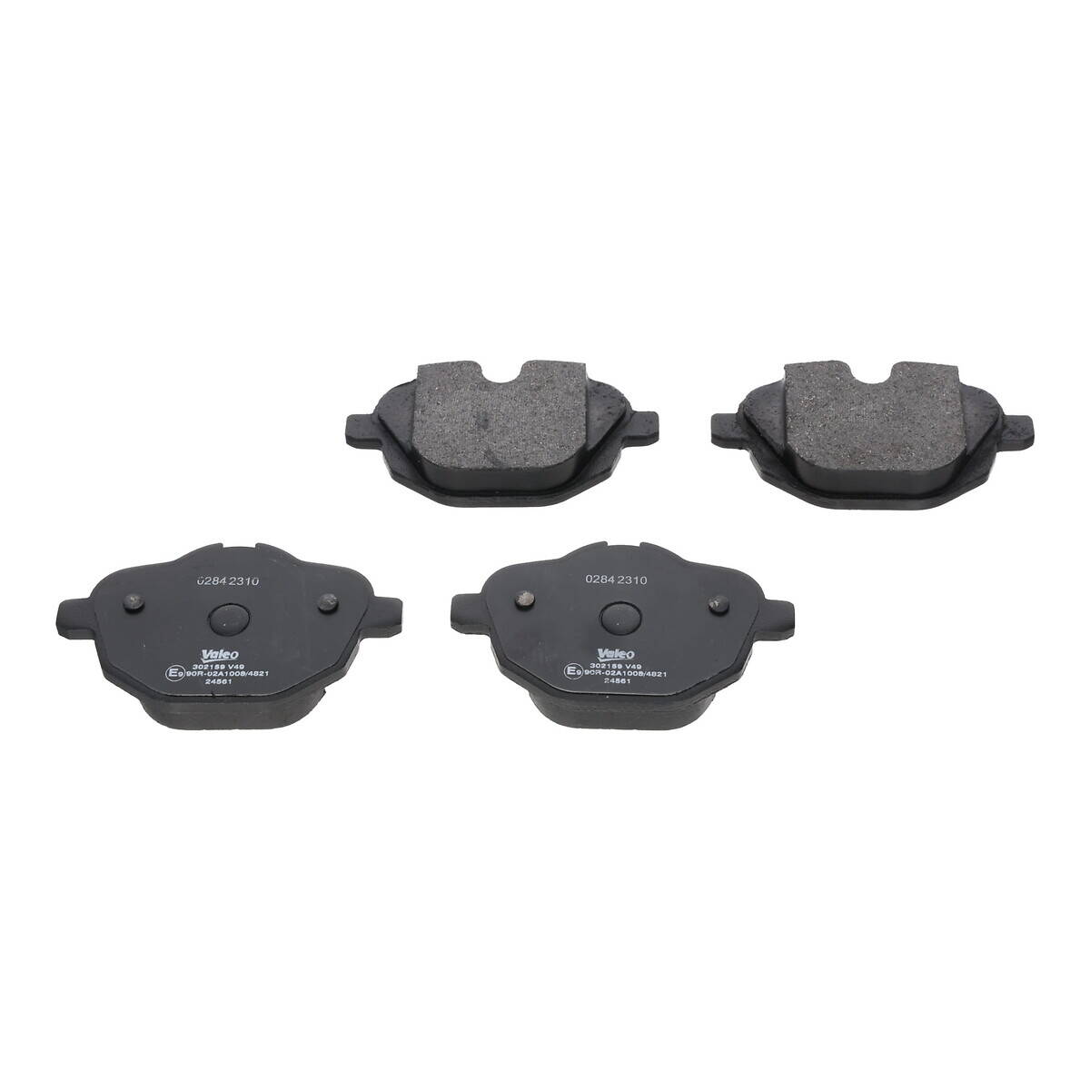 Rear brake pad set