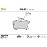 Jeu de plaquettes de frein arrière VALEO - 598463