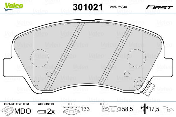 Front brake pad set