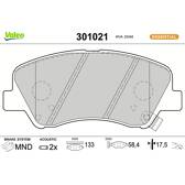 Jeu de plaquettes de frein avant VALEO - 301021
