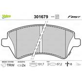 Jeu de plaquettes de frein avant VALEO - 301679