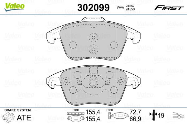 Front brake pad set