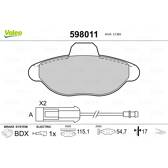 Jeu de plaquettes de frein avant VALEO - 598011