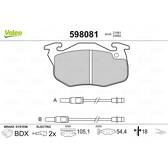 Jeu de plaquettes de frein avant VALEO - 598081