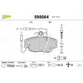 Jeu de plaquettes de frein avant VALEO - 598084