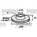 Brake disc (per unit) VALEO - 187146