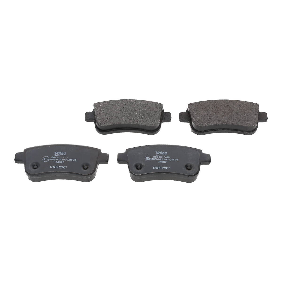 Rear brake pad set