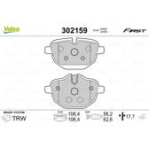 Rear brake pad set VALEO - 302159