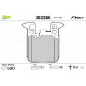 Rear brake pad set VALEO - 302266
