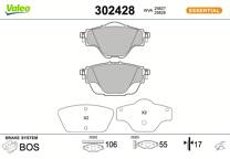Rear brake pad set