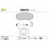 Rear brake pad set VALEO - 598570