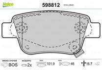Rear brake pad set