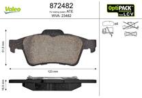 Rear brake pad set