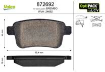 Rear brake pad set