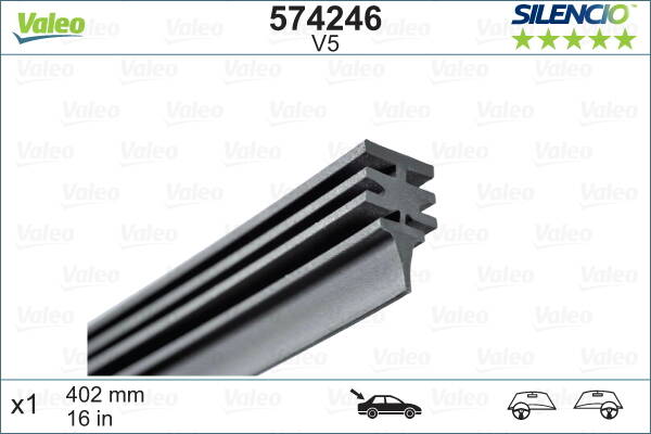 Wiper Blade Rubber VALEO Silencio